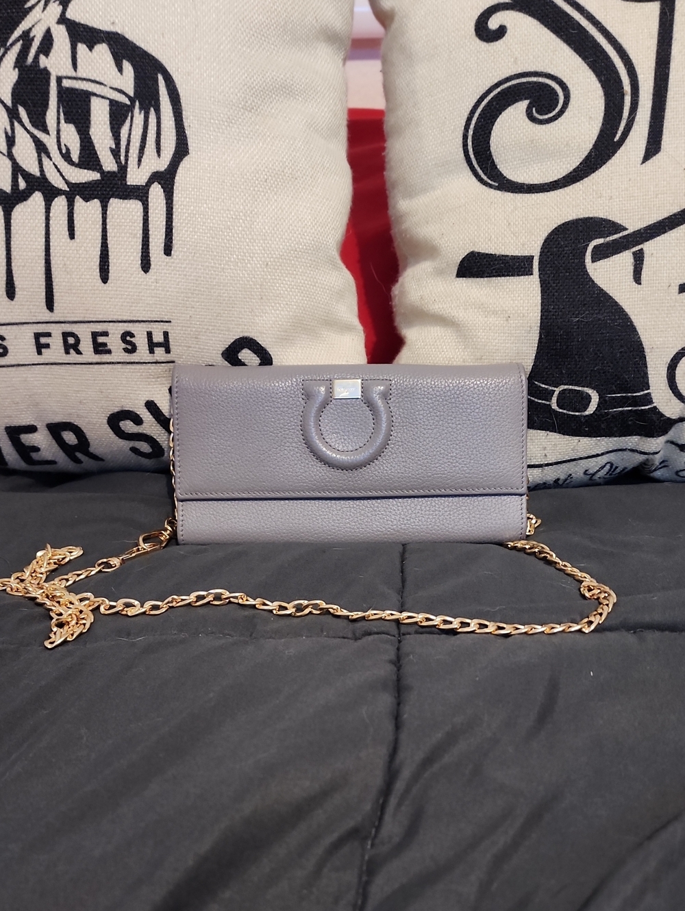 Authentic Salvatore Ferragamo Gancini City Crossbody Chain Wallet